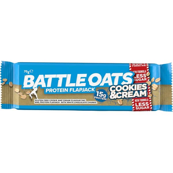 Battle Oats Cookies and Cream Flapjack Protein Bar 70g