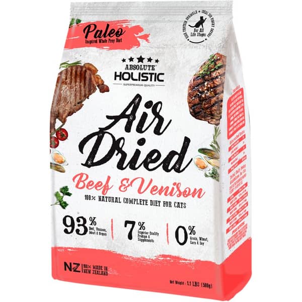 Absolute Holistic Air Dried Cat Diet - Beef & Venison 500G