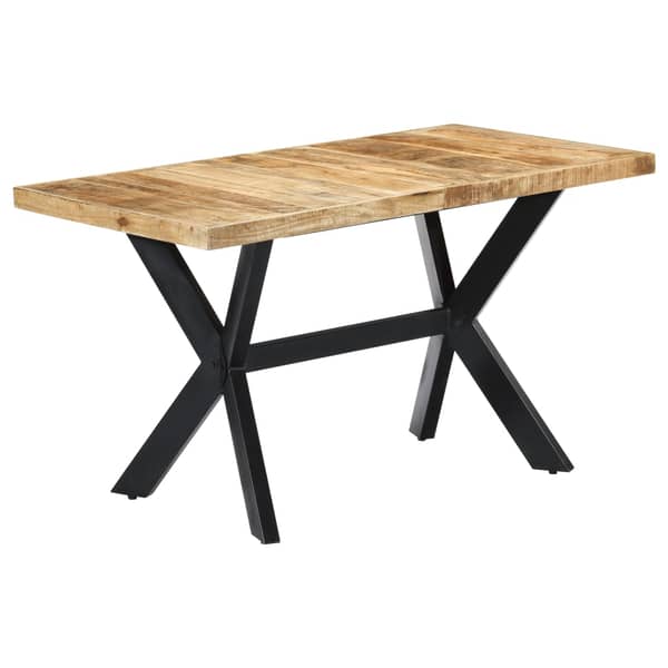 vidaXL Dining Table 140x70x75 cm Solid Rough Mango Wood vidaXL Dining Table 140x70x75 cm Solid Rough Mango Wood