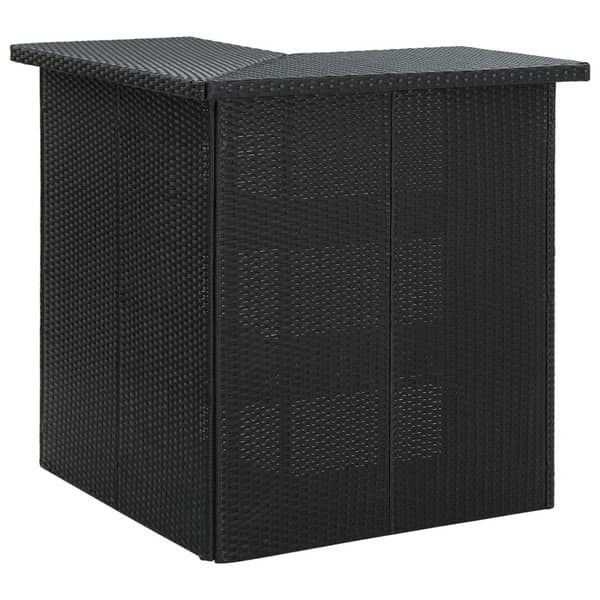 Vidaxl Corner Bar Table Black 100x50x105 Cm Poly Rattan Vidaxl Corner Bar Table Black 100x50x105 Cm Poly Rattan