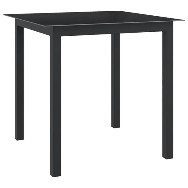 vidaXL Garden Table Black 80x80x74 cm Aluminium and Glass vidaXL Garden Table Black 80x80x74 cm Aluminium and Glass