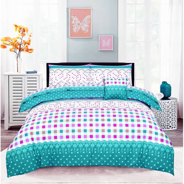 Style Nasma Queen Fitted Bed Sheet Set Esor Aqua Blue Style Nasma Queen Fitted Bed Sheet Set Esor Aqua Blue