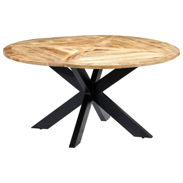 vidaXL Dining Table Round 150x76 cm Solid Mango Wood vidaXL Dining Table Round 150x76 cm Solid Mango Wood