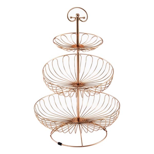 RoyalFord RF8573 3Tier Rose Gold Fruit basket