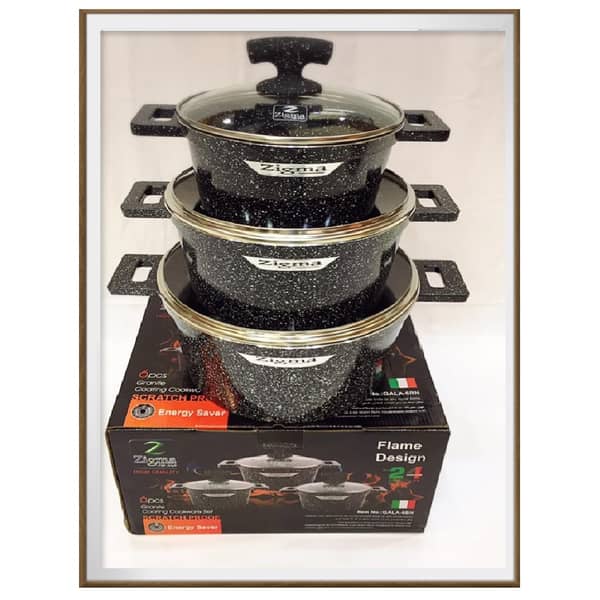 Zigma Granite Cookware Set Blue 6pcs