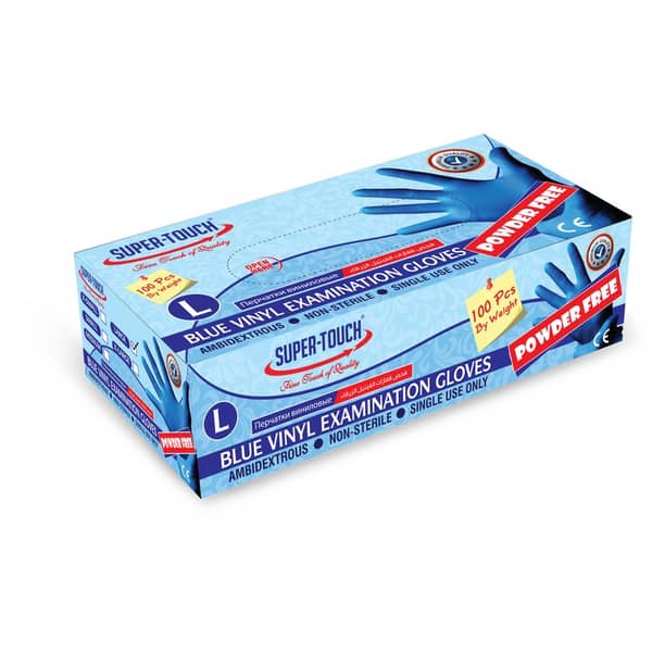 Super Touch Vinyl gloves Blue Powder Free M/L Super Touch Vinyl gloves Blue Powder Free M/L