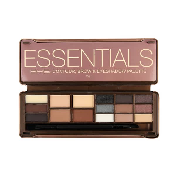 BYS Essentials - Contour, Brow And Eyeshadow Tin Palette 3-In- Makeup Kit, Easy To Carry Travel-Ready Beauty Set