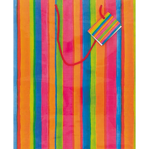 Unique- Burst Of Color Large Glossy Gift Bags 3 Assorted Designs 12