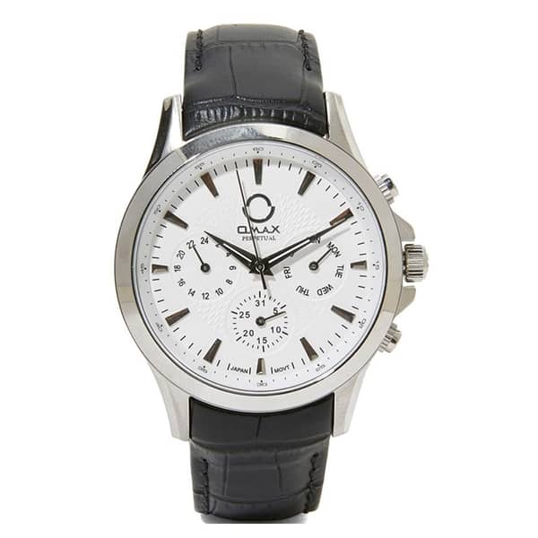 Omax PG08P62I Mens Multifunction Leather Watch