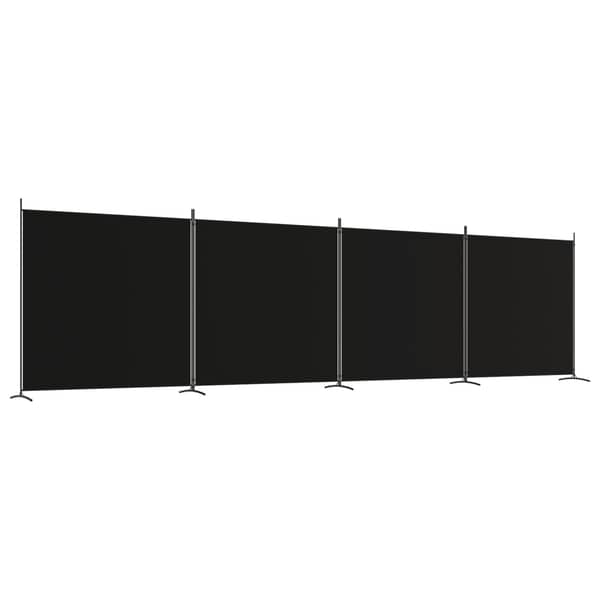 vidaXL 4-Panel Room Divider Black 698x180 cm Fabric vidaXL 4-Panel Room Divider Black 698x180 cm Fabric