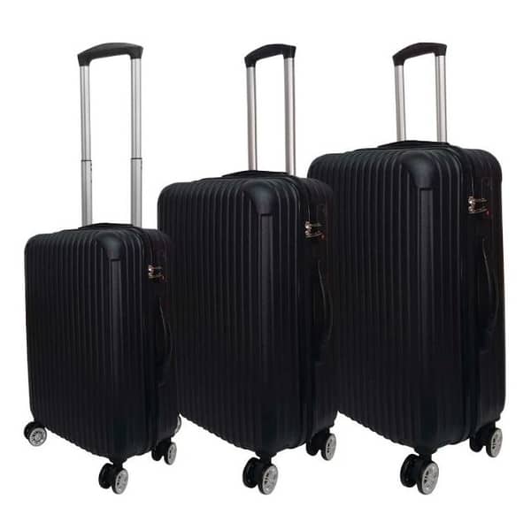 Highflyer Trinity Series Trolley Luggage Bag 3Pc Black TH-019-3PCABS