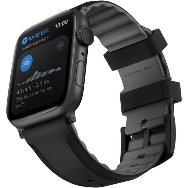 فيفا مدريد فينتركس حزام رياضي من السيليكون لساعة أبل 198 مم أسود ليلي