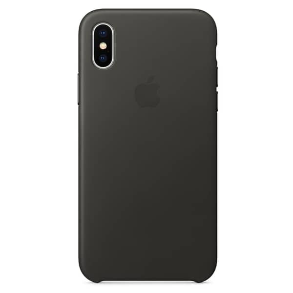 Apple Leather Case Charcoal Grey For iPhone X - MQTF2ZM/A