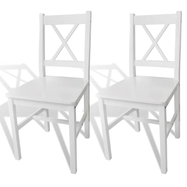 vidaXL Dining Chairs 2 pcs White Pinewood vidaXL Dining Chairs 2 pcs White Pinewood