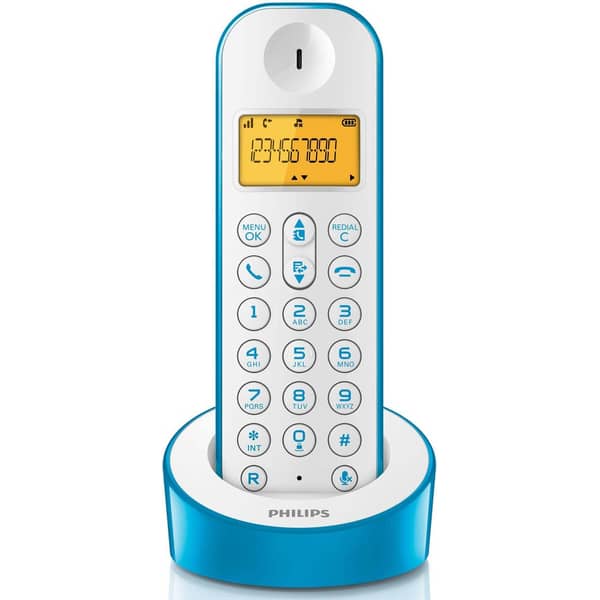 Philips Cordless Phone White Blue D1201WA63