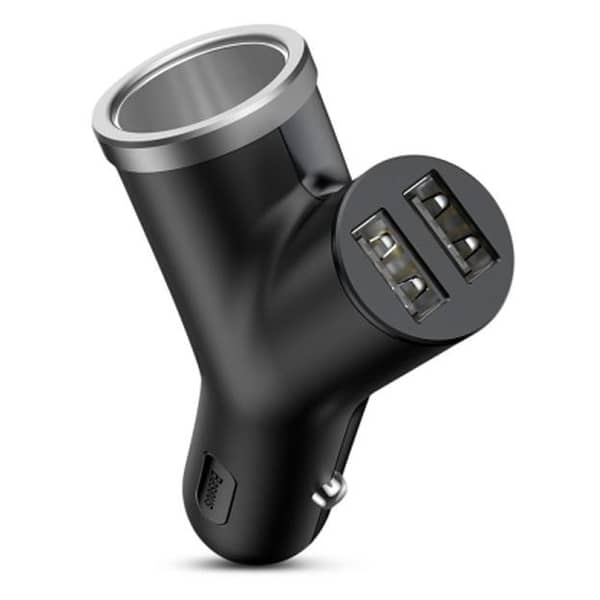 Baseus Y-shape Dual USB Car Charger - Black Baseus Y-shape Dual USB Car Charger - Black