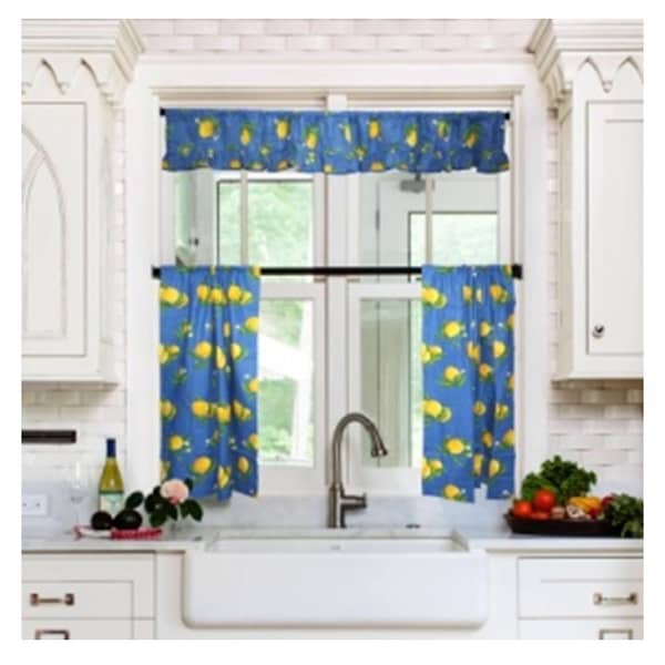 Window Curtain for Kitchen and Pelment Lemon color