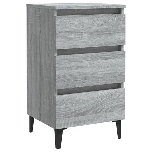 Vidaxl Bed Cabinet With Metal Legs Grey Sonoma 40x35x69 Cm Vidaxl Bed Cabinet With Metal Legs Grey Sonoma 40x35x69 Cm