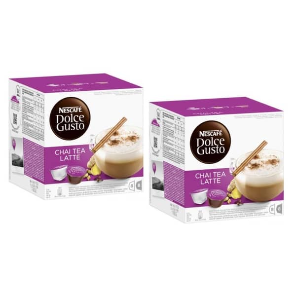 Nescafe Dolce Gusto Chai Tea Latte Coffee Capsules (16 Capsules 8 Cups) Pack of 2