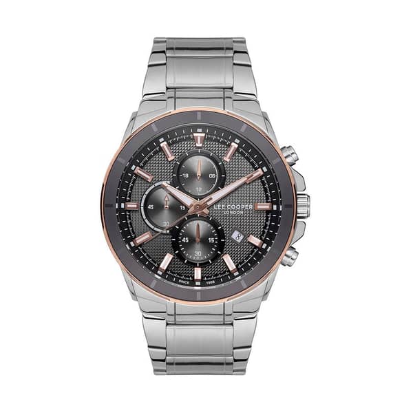 Lee Cooper, LC07172.560, Mens Analog Watch, Gun Metal Grey Dial Multi-Function 3 Hands Stainless Steel Strap Lee Cooper, LC07172.560, Mens Analog Watch, Gun Metal Grey Dial Multi-Function 3 Hands Stainless Steel Strap