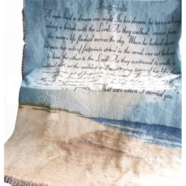 Manual Woodworker Manual Inspirational Collection 50 X 60-Inch Tapestry Throw With Poem, Footprints In The Sand Manual Woodworker Manual Inspirational Collection 50 X 60-Inch Tapestry Throw With Poem, Footprints In The Sand