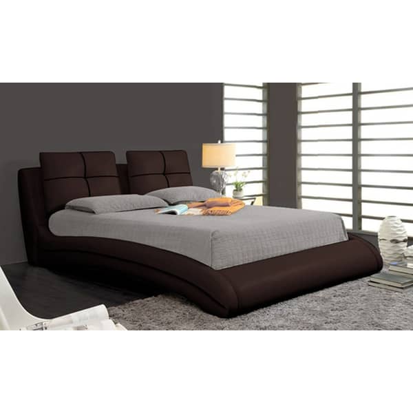 Upholstered Curved Bed Frame Super King With Mattress Brown Upholstered Curved Bed Frame Super King With Mattress Brown