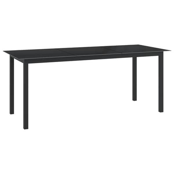 vidaXL Garden Table Black 190x90x74 cm Aluminium and Glass vidaXL Garden Table Black 190x90x74 cm Aluminium and Glass