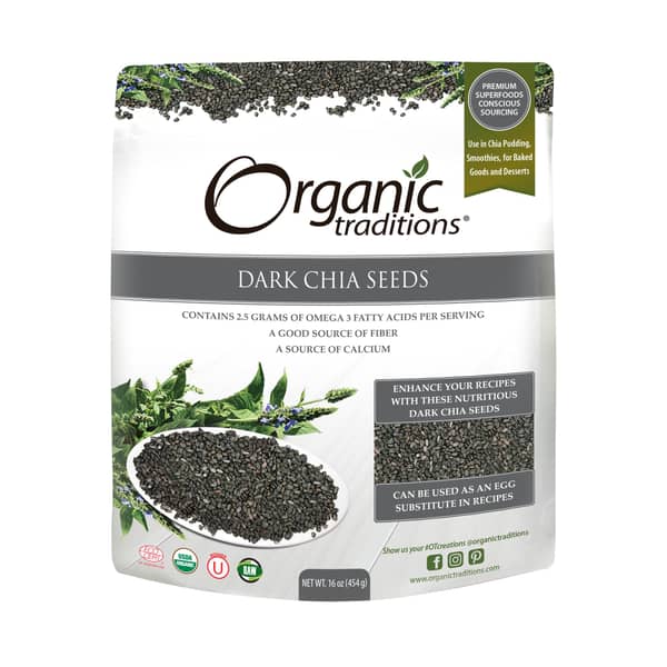 Organic Traditions Dark Chia Seeds 454g