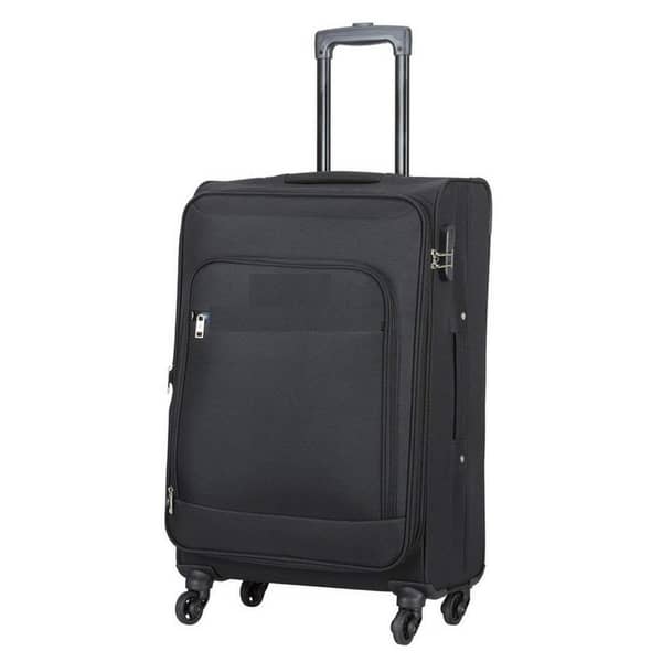 Traveller 20inch Economy Light Weight 4Wheel Luggage Soft Case Black