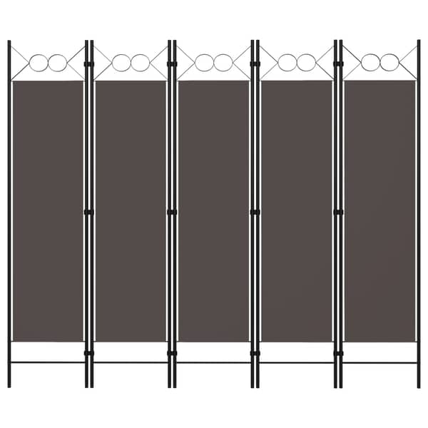 Vidaxl 5-panel Room Divider Anthracite 200x180 Cm