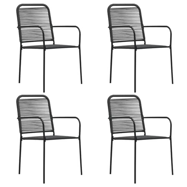 Vidaxl Garden Chairs 4 Pcs Cotton Rope And Steel Black Vidaxl Garden Chairs 4 Pcs Cotton Rope And Steel Black