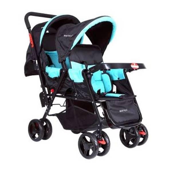 Baby Plus Twin Stroller With Reclining Seat Green Baby Plus Twin Stroller With Reclining Seat Green
