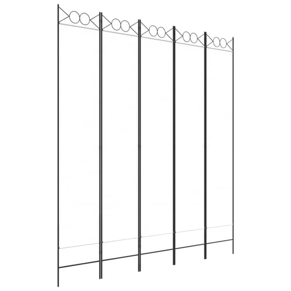 vidaXL 5-Panel Room Divider White 200x220 cm Fabric vidaXL 5-Panel Room Divider White 200x220 cm Fabric