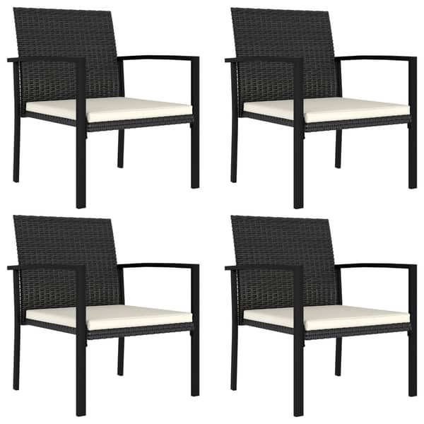 Vidaxl Garden Dining Chairs 4 Pcs Poly Rattan Black Vidaxl Garden Dining Chairs 4 Pcs Poly Rattan Black