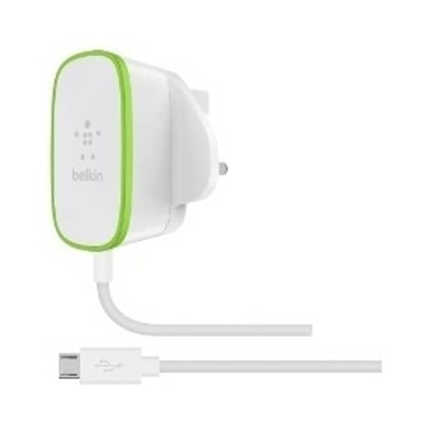 Belkin Home Charger With Hardwired Micro USB Cable White
