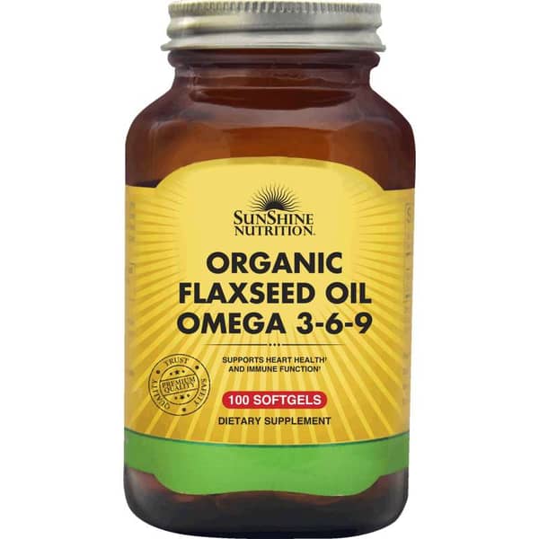 Sunshine Nutr Organic Flaxseed Oil Omega 3-6-9 Softgel