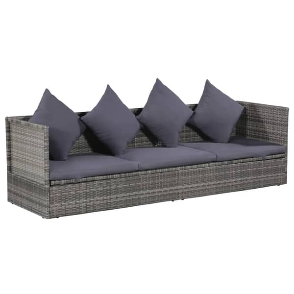 Vidaxl Garden Bed Grey 200x60 Cm Poly Rattan Vidaxl Garden Bed Grey 200x60 Cm Poly Rattan