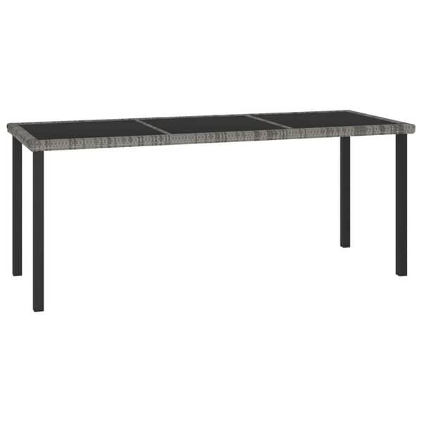 Vidaxl Garden Dining Table Grey 180x70x73 Cm Poly Rattan Vidaxl Garden Dining Table Grey 180x70x73 Cm Poly Rattan
