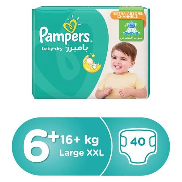Pampers 73695 Size 6+ Dry Diapers XL 16+ Kg Mega Pack 40 Count Pampers 73695 Size 6+ Dry Diapers XL 16+ Kg Mega Pack 40 Count