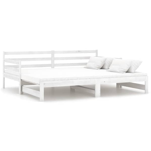 Vidaxl Pull-out Day Bed White Solid Pinewood 2x Vidaxl Pull-out Day Bed White Solid Pinewood 2x