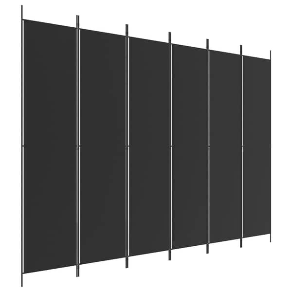vidaXL 6-Panel Room Divider Black 300x220 cm Fabric vidaXL 6-Panel Room Divider Black 300x220 cm Fabric
