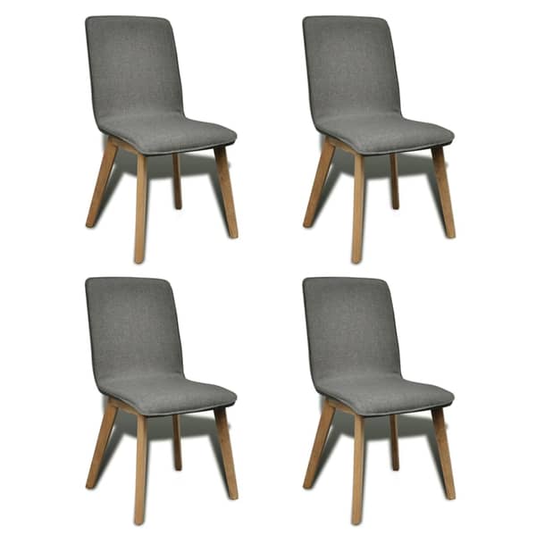 vidaXL Oak Indoor Fabric Dining Chair Set 4 pcs Dark Grey vidaXL Oak Indoor Fabric Dining Chair Set 4 pcs Dark Grey
