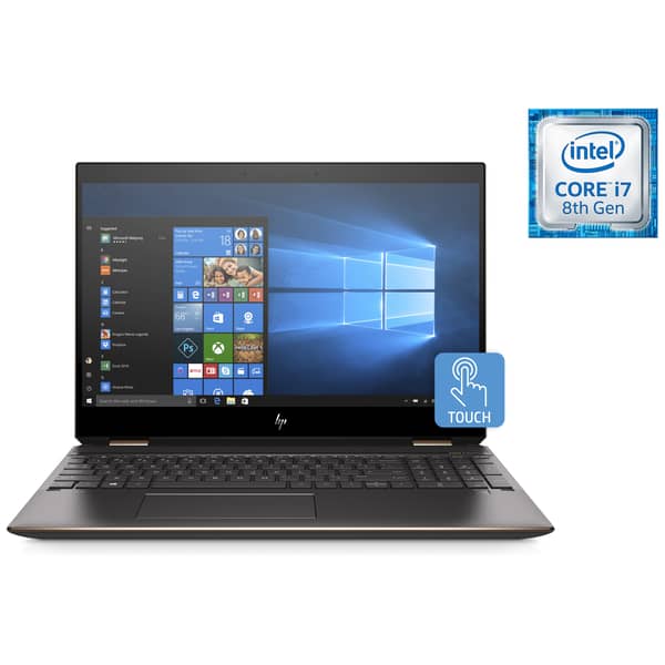 HP Spectre x360 15-DF0004NE Convertible Touch Laptop - Core i7 1.8GHz 16GB 1TB 2GB Win10 15.6inch FHD Dark Ash Silver