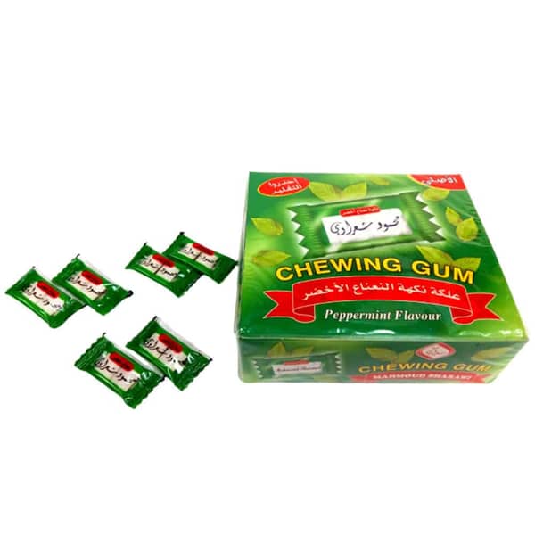 Mahmoud Sharawi Chewing Gum - Peppermint Flavor, 2.1 gr (Pack of 100)