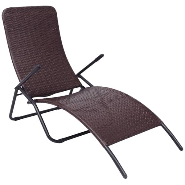 Vidaxl Folding Sun Lounger Poly Rattan Brown Vidaxl Folding Sun Lounger Poly Rattan Brown