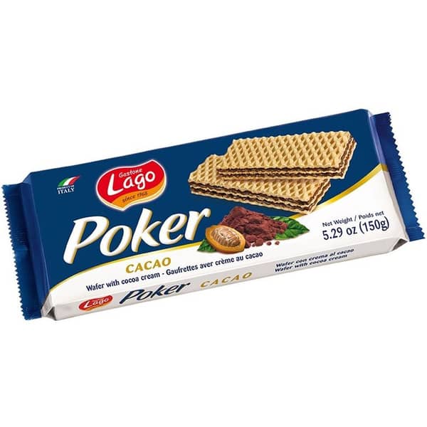 Lago Gastone Poker Cocoa Cream Wafer 150g