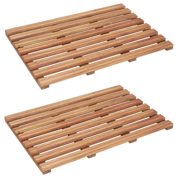 Vidaxl Bath Mats 2 Pcs Solid Acacia Wood 56x37 Cm Vidaxl Bath Mats 2 Pcs Solid Acacia Wood 56x37 Cm