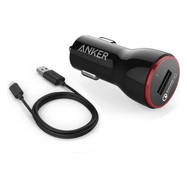 Anker Powerdrive+1 24W + USB Cable Black