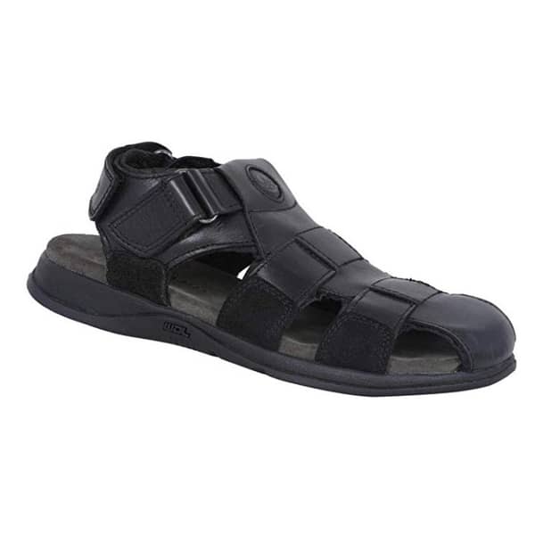 Woodland Men Black Leather Sandals 42
