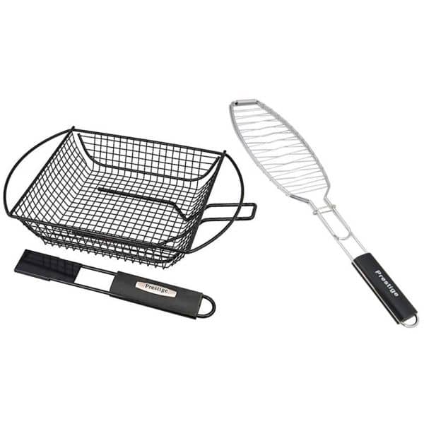 Prestige Nonstick BBQ Vegetable & Shrimp Basket With Reversible Fish Grill Prestige Nonstick BBQ Vegetable & Shrimp Basket With Reversible Fish Grill